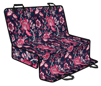 Pink Red Flowers Car Back Seat Pet Cover