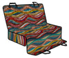 Colorful Abstract Waves Car Back Seat Pet Cover