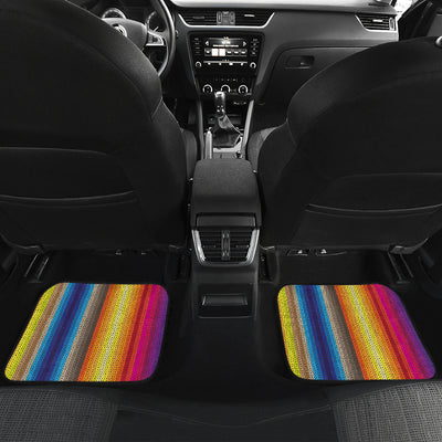 Rainbow Stripes Knit Print Car Floor Mats