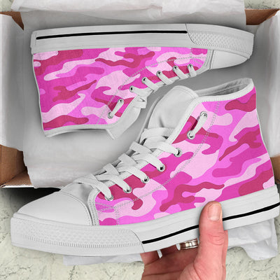 Pink Camouflage High Top Shoes