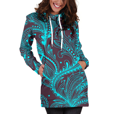 Teal Decor Womens Hoodie Dress