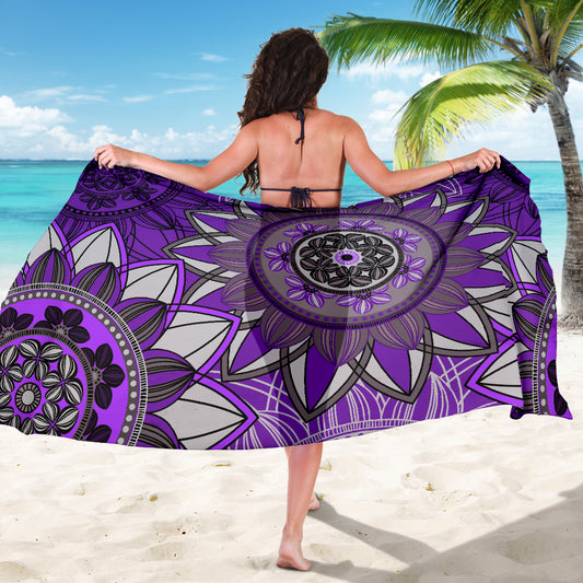 Purple Floral Mandalas Sarong
