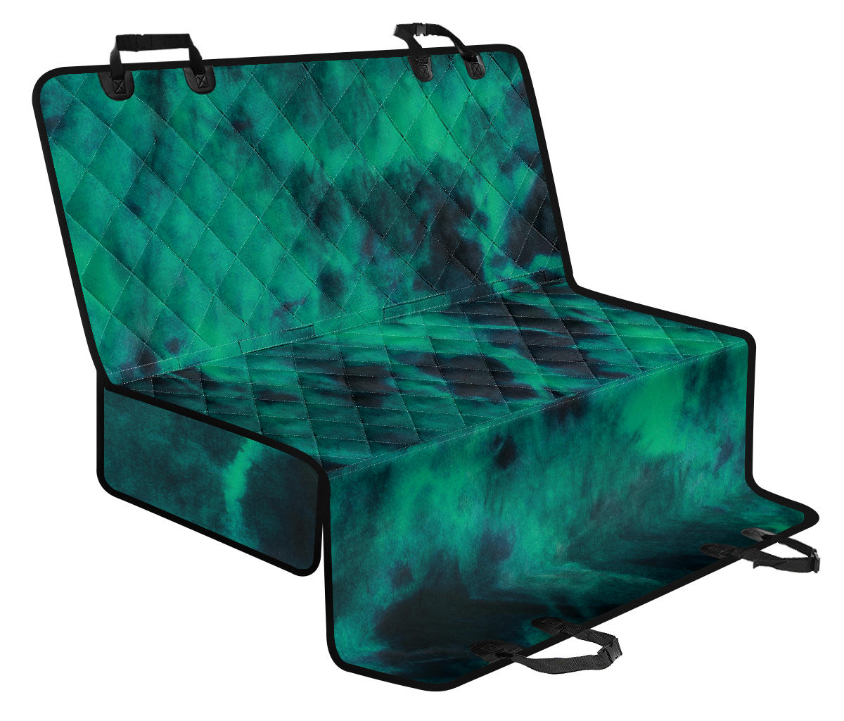 Green Tie Dye Print Grunge Car Back Seat Pet Cover