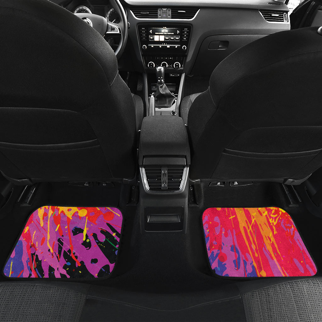 Colorful Paint Splatter Abstract Art Car Floor Mats