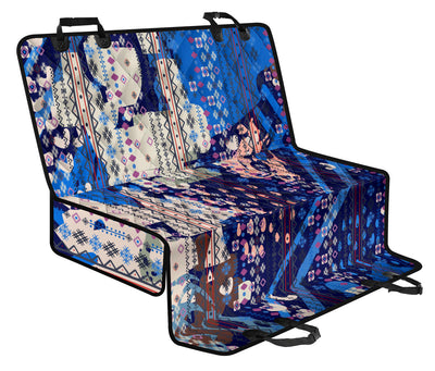 Blue Grey Abstract Car Back Seat Pet Cover