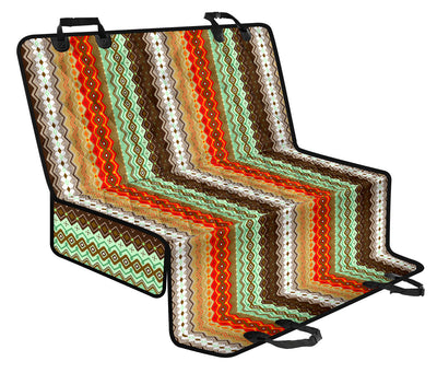 Brown Orange Ethnic Stripes Car Back Seat Pet Cover