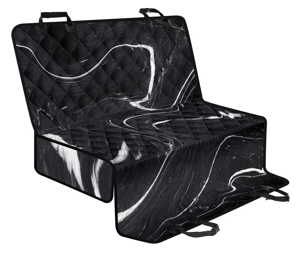 Black & White Swirls Car Back Seat Pet Cover