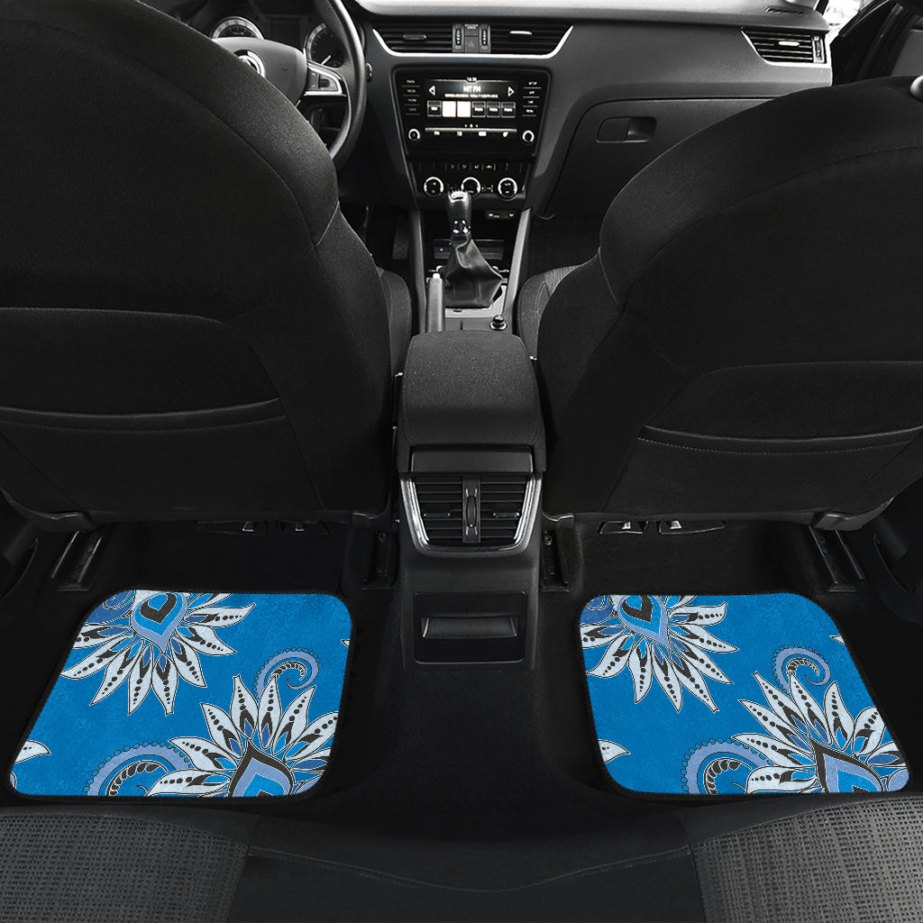 Blue Floral Decor Car Floor Mats