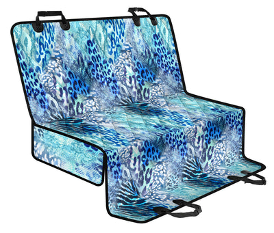 Blue Animal Print Car Back Seat Pet Cover