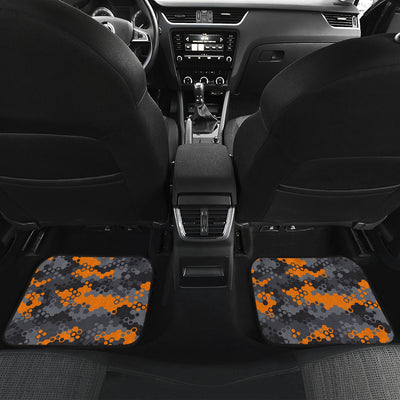 Orange Abstract Camouflage Car Floor Mats