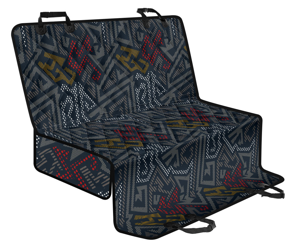 Dark Grey Abstract Car Back Seat Pet Cover
