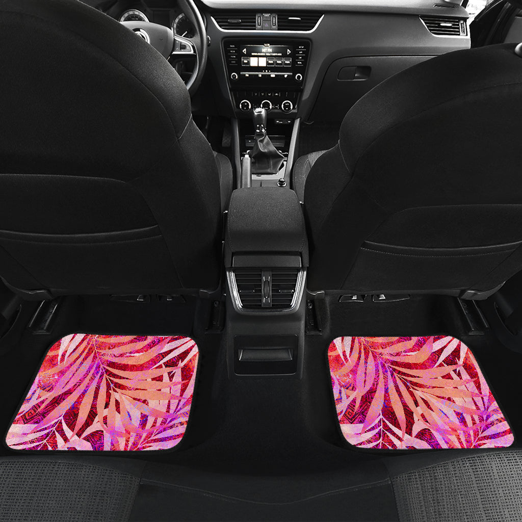 Pink Peach Leaves Car Floor Mats