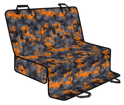 Orange Abstract Camouflage Car Back Seat Pet Cover
