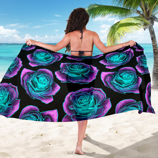 Neon Pink Roses Sarong
