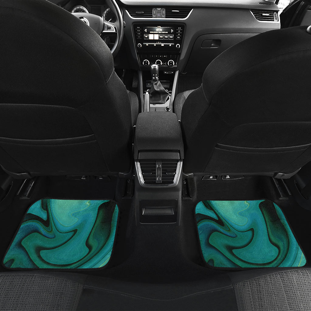 Green Marble Print Car Floor Mats