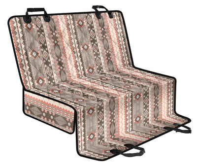 Beige Ethnic Stripes Car Back Seat Pet Cover