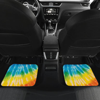 Colorful Tie Dye Print Spiral Car Floor Mats