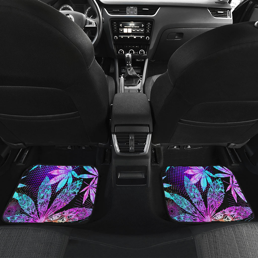 Colorful Weed Plant Car Floor Mats