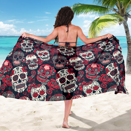 Sugar Skulls & Roses Sarong