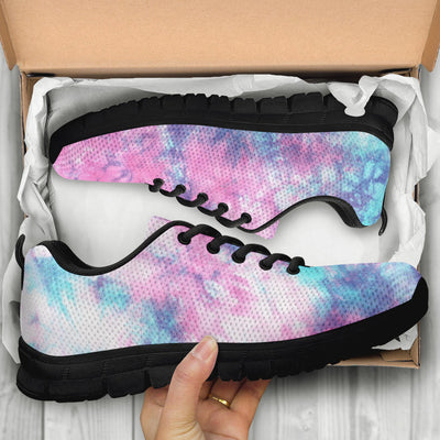 Pink Blue Cotton Candy Tie Dye Sneakers - Black