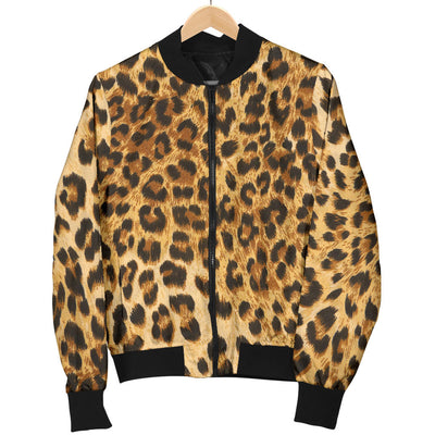 Womens Leopard Print Bomber Jacket
