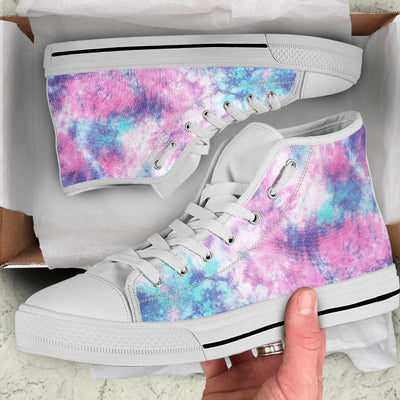 Pink Cotton Candy Tie Dye High Top Shoes