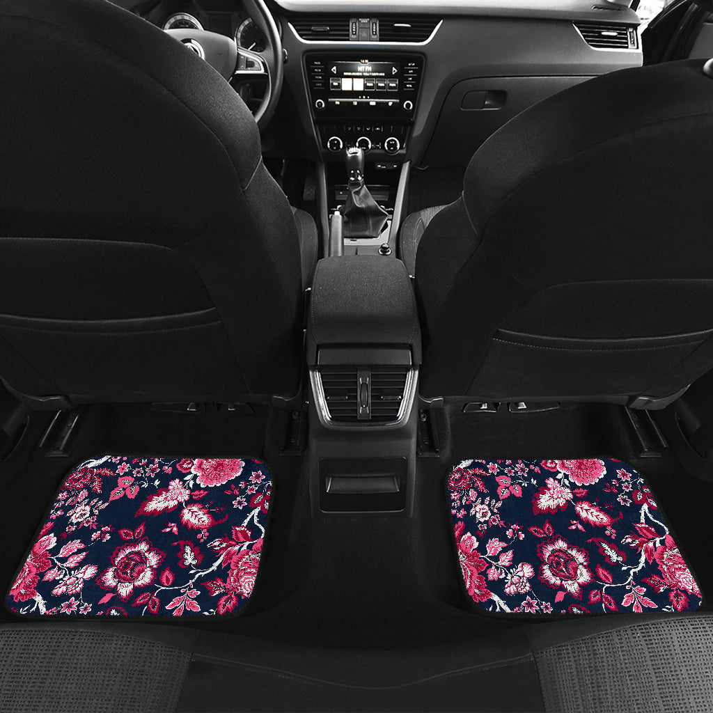 Pink Red Flowers Car Floor Mats