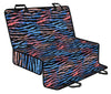 Blue Orange Abstract Stripes Car Back Seat Pet Cover