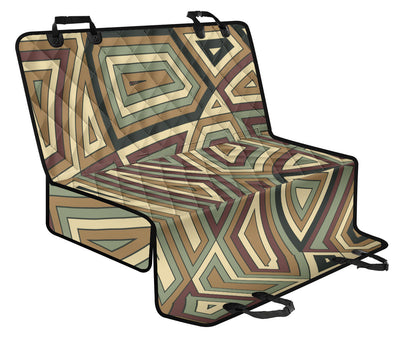 Beige Abstract Car Back Seat Pet Cover