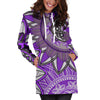 Purple Floral Flowers Womens Hoodie Dress