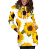 Sunflowers White Womens Hoodie Dress