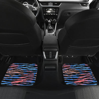 Blue Orange Abstract Stripes Car Floor Mats