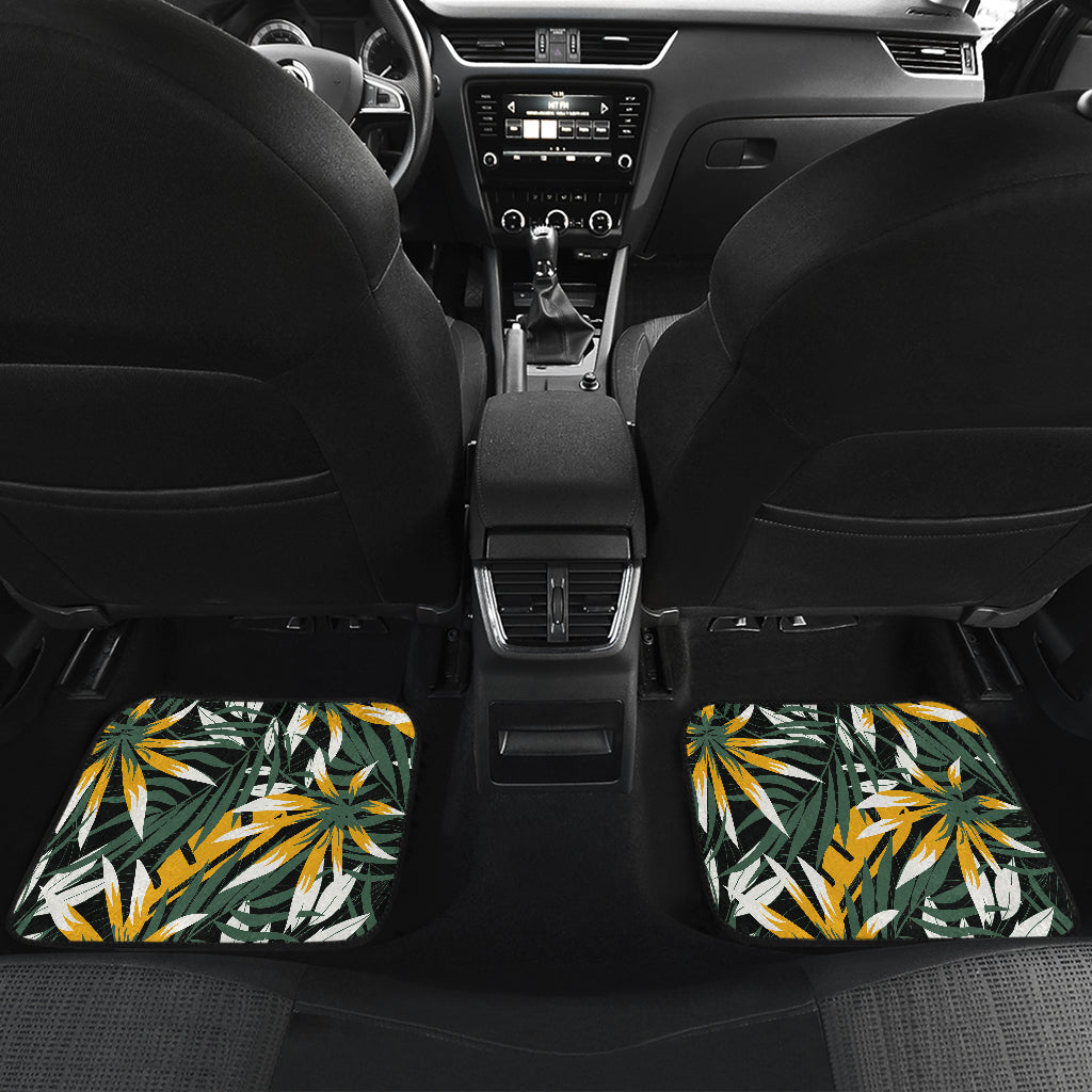 Green Yellow Leaves Car Floor Mats