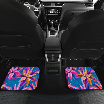 Blue Pink Floral Car Floor Mats