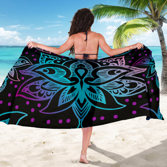 Pink & Purple Lotus Decor Sarong