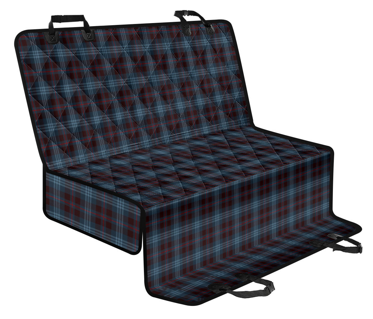 Blue Plaid Car Back Seat Pet Cover