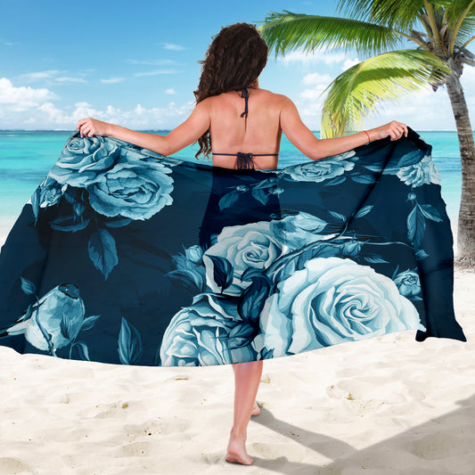 Navy Blue Roses Sarong
