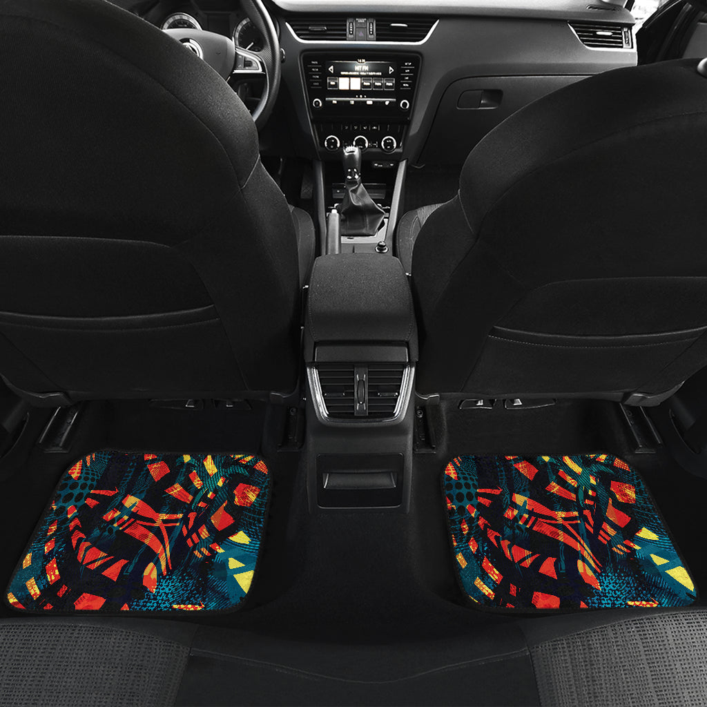 Orange Yellow Abstract Car Floor Mats