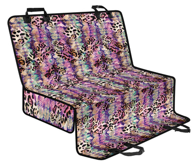 Pink Stripe Animal Print Car Back Seat Pet Cover