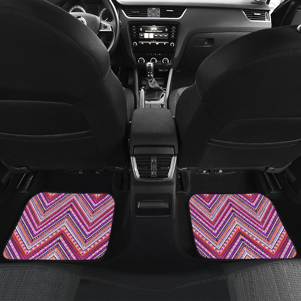 Pink Ethnic Zig Zag Car Floor Mats