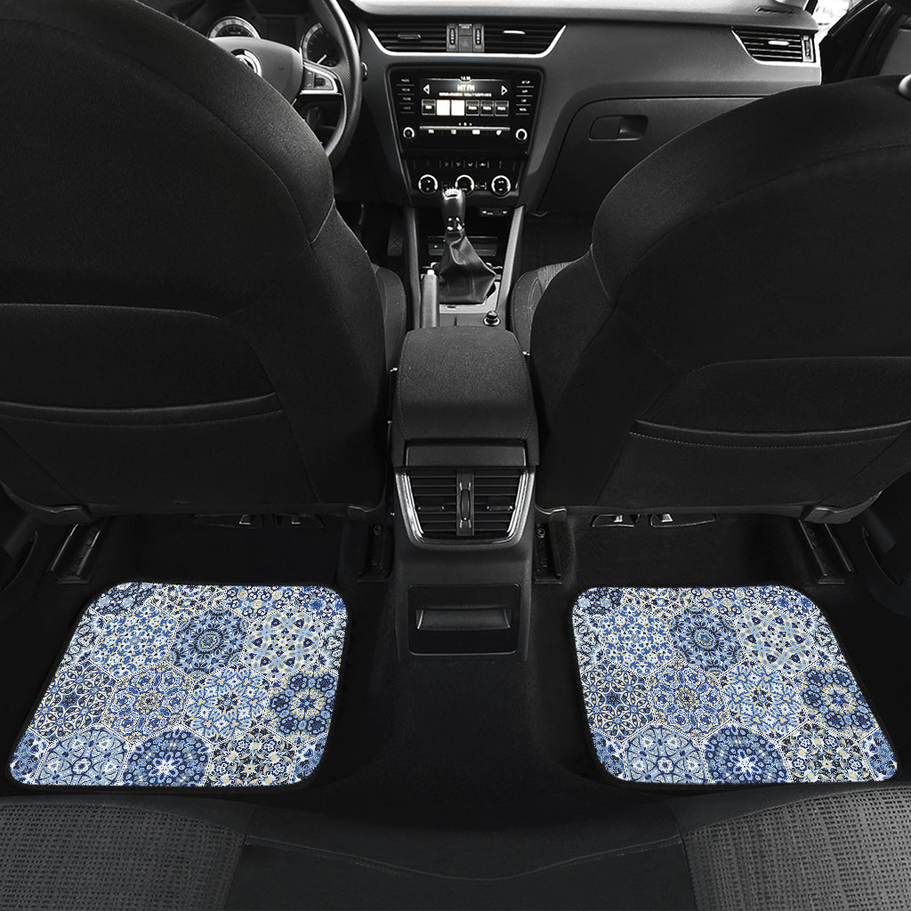 Blue Mandalas Honeycomb Car Floor Mats