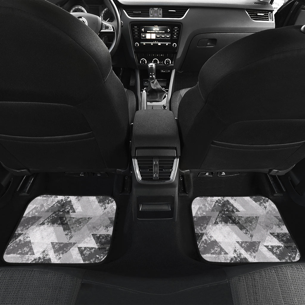 Grey Abstract Triangles Car Floor Mats