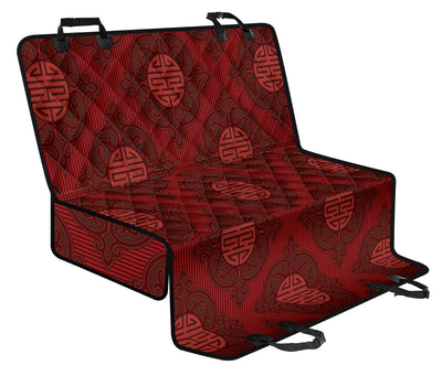 Red Oriental Car Back Seat Pet Cover