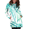 Teal Leaves Womens Hoodie Dress