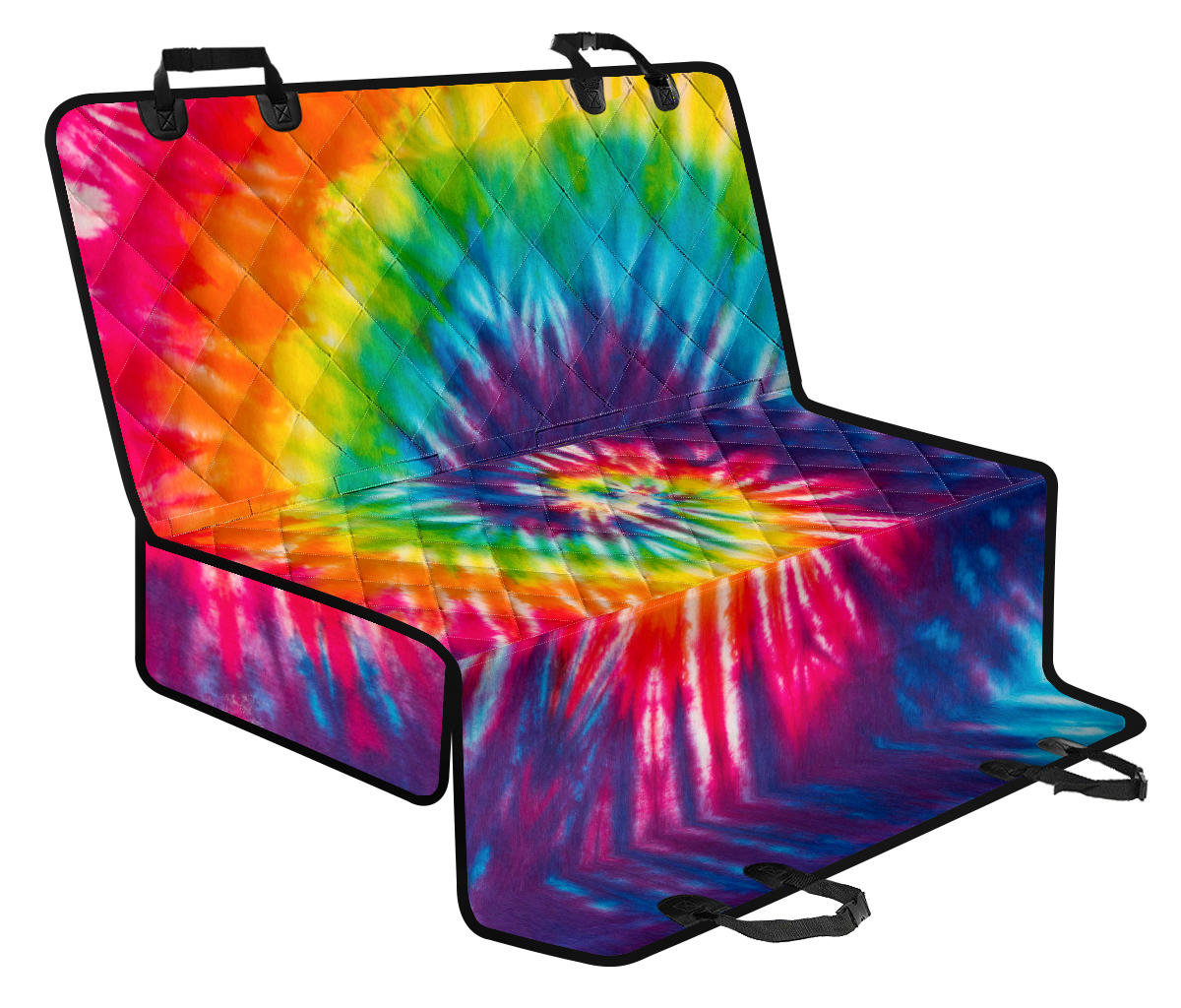 Colorful Tie Dye Spiral Car Back Seat Pet Cover