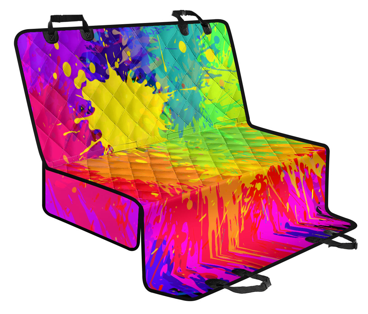 Colorful Paint Splatter Abstract Art Car Back Seat Pet Cover