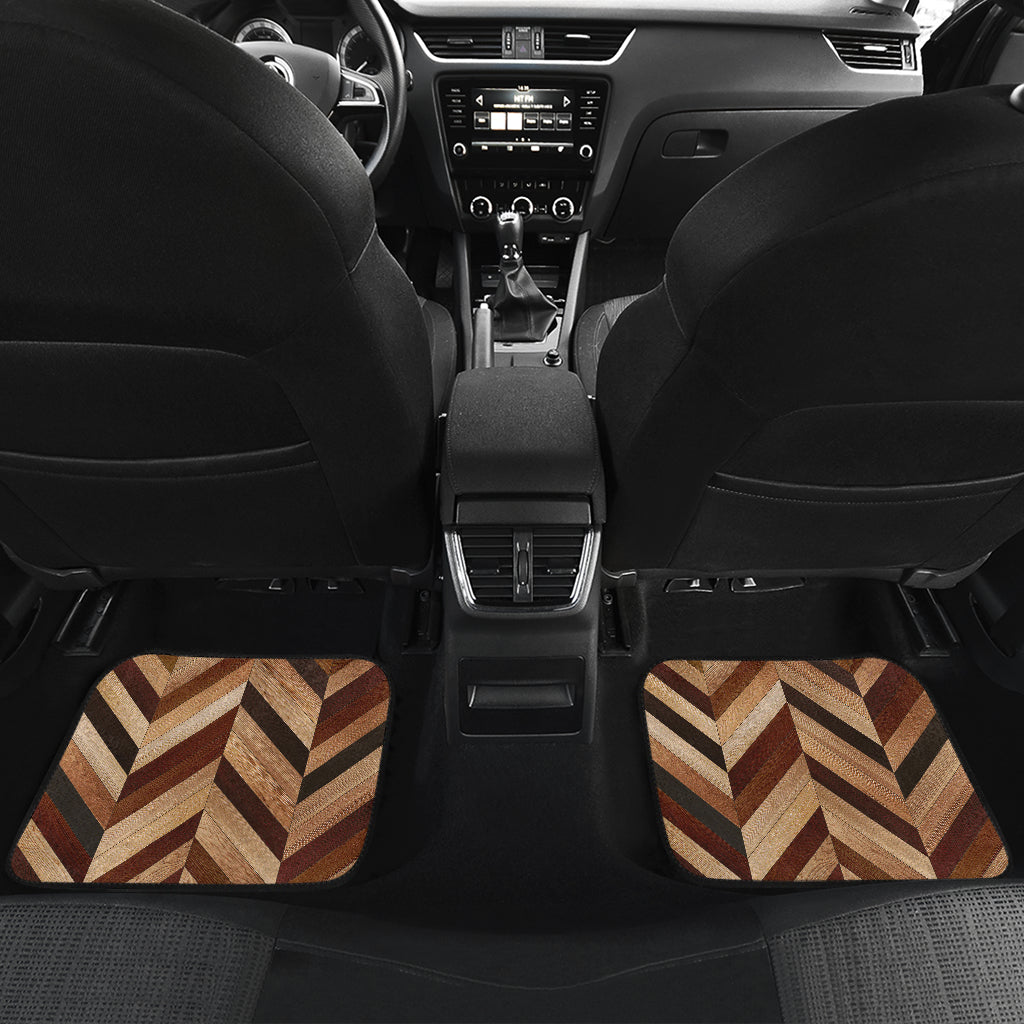Brown Zig Zag Car Floor Mats