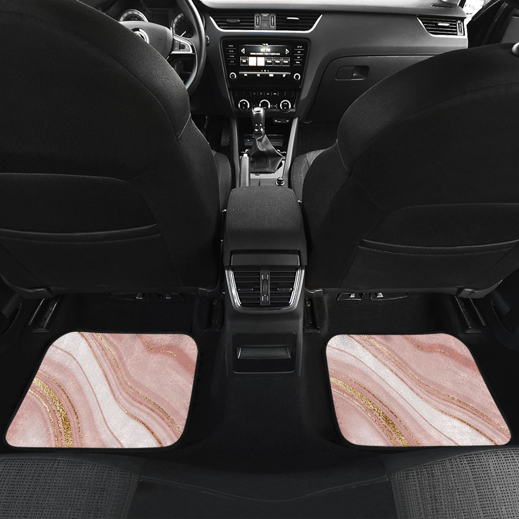 Cream Marble Print Car Floor Mats