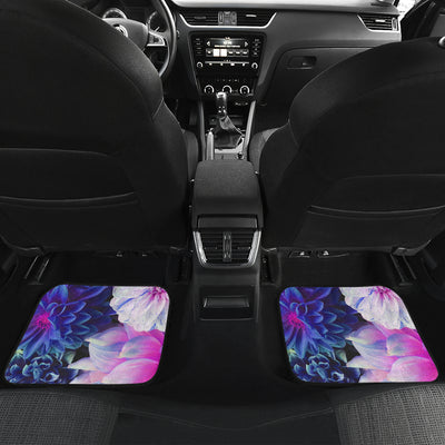 Blue Pink Floral Car Floor Mats