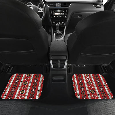 Red Ethnic Stripes Car Floor Mats